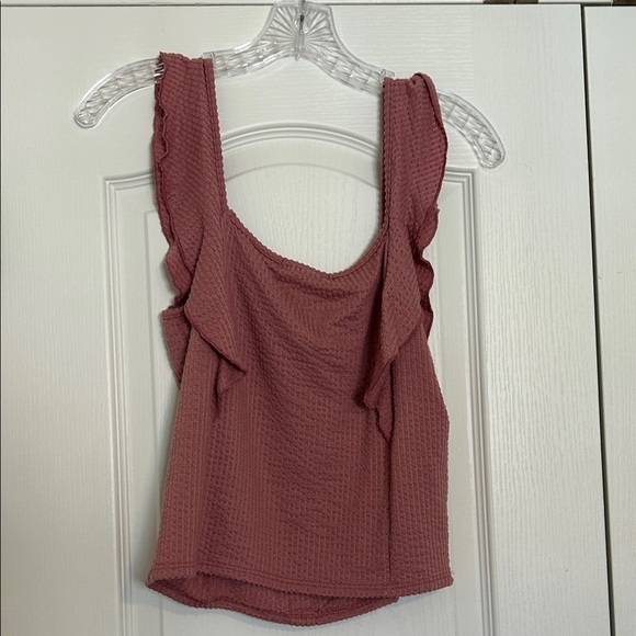 Caution To The Wind Dusty Rose Button Tank Top - Picture 3 of 3